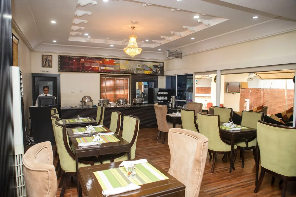 The restaurant dining room